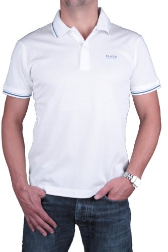 Roberto Cavalli Hombre Polo Camisa Muchos Coloros (Large, Blanco)