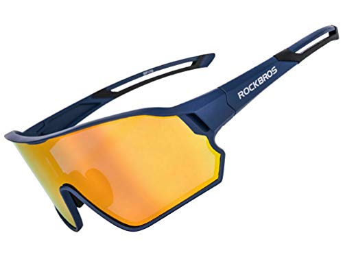 ROCKBROS Gafas de Sol Polarizadas Deportivas Protección UV400 para Deportes MTB Ciclismo Correr Pescar Conducir Hombres y Mujeres Unisex Azul