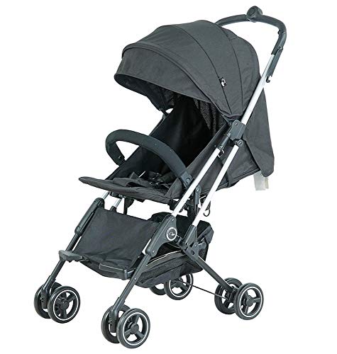 Roma Capsule² Compact Airplane Travel Buggy from Newborn Only 5.6 kgs - Negro con chasis Silver Shimmer