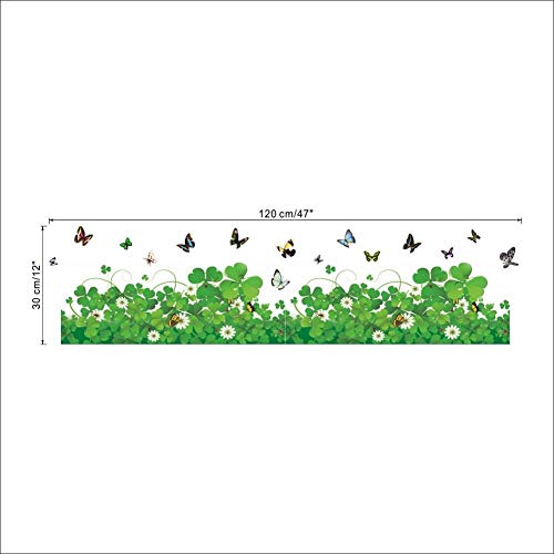 Romántico trébol fresco Rock Line Butterfly Flora DIY hogar apliques etiqueta de la pared extraíble cocina sala de estar mural chica habitación