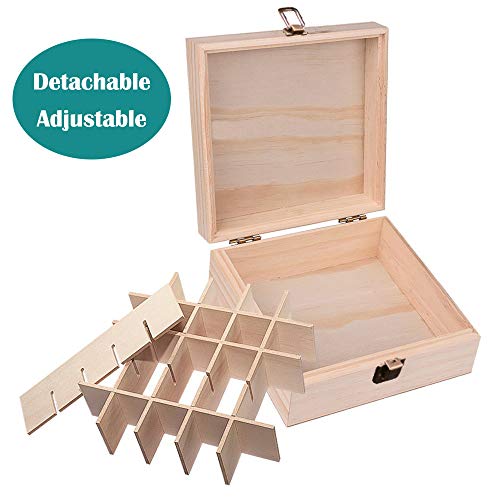 RoseFlower Caja de Almacenaje de Madera de Aceites Esenciales y Aromaterapia, 25 Botellas Aceite Contenedor Cubos de Almacenaje Organizadores para Perfumes, Fragancias, CosméTica, Joyas