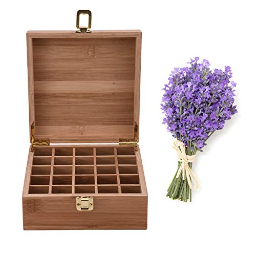 RoseFlower Caja de Almacenaje de Madera de Aceites Esenciales y Aromaterapia, 25 Botellas Aceite Contenedor Cubos de Almacenaje Organizadores para Perfumes, Fragancias, CosméTica, Joyas #2