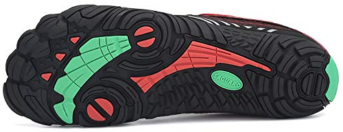 SAGUARO Hombre Zapatillas Barefoot de Trail Running para Mujer Zapatillas Minimalistas Antideslizante Fivefingers Barefoot Zapatos Rojo Manzana Caramelo 44 EU