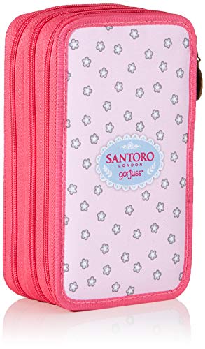 SANTORO GORJUSS Plumier Triple, Monedero Unisex Infantil, Rosa (Rosa), 7x13x21 cm (W x H x L)