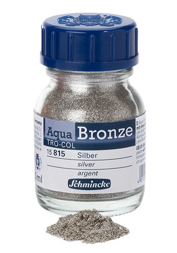 Schmincke : Aqua Bronze Powder : 20ml : Silver : Ship By Road Only