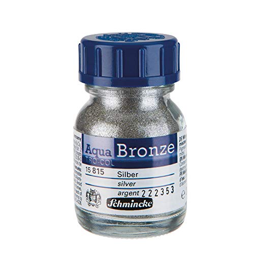 Schmincke : Aqua Bronze Powder : 20ml : Silver : Ship By Road Only