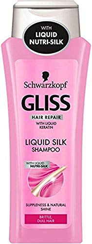 Schwarzkopf Gliss de seda líquida Champú Brillo 250ml - Paquete de 6