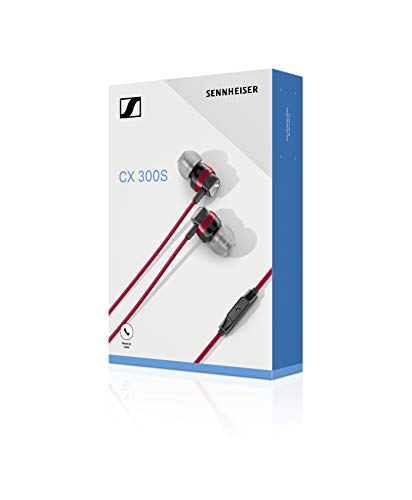 Sennheiser CX 300S - Auriculares intraurales con control remoto inteligente universal, color rojo