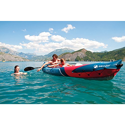 Sevylor Tahiti Plus 2 + 1 hombre canoa canadiense Kayak inflable de mar, 361 x 90 cm