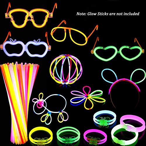 SIMUER Barras Luminosas Conectores Light Sticks Connectors Pack Fiesta para Glow Pulseras, Collares, Gafas, Pulseras triples, Flores, Bola Luminosa y Mucho Más - 40 Pack