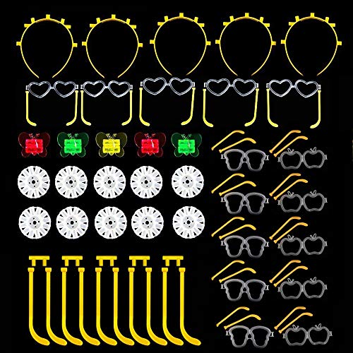 SIMUER Barras Luminosas Conectores Light Sticks Connectors Pack Fiesta para Glow Pulseras, Collares, Gafas, Pulseras triples, Flores, Bola Luminosa y Mucho Más - 40 Pack