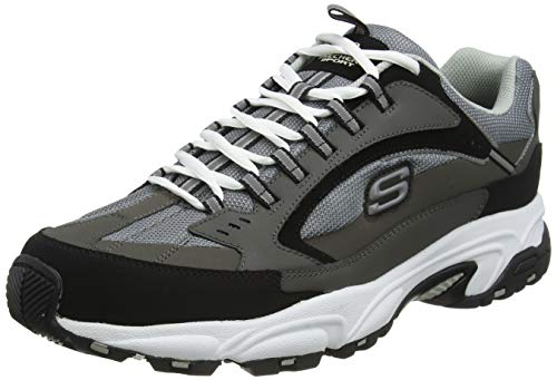 Skechers Men's STAMINA CUTBACK Trainers, Grey (Charcoal & Black Leather/Charcoal Mesh Ccbk), 9 (43 EU)