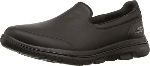 Skechers Women's GO Walk 5-Polished Trainers, Black (Black Leather/Trim Bbk), 4 UK (37 EU)