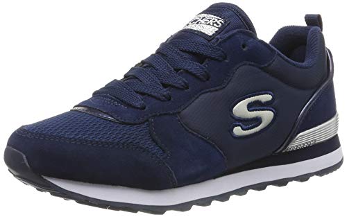 Skechers Women's RETROS-OG 85-GOLDN GURL Trainers, Blue (Navy Suede/Mesh/Nylon/Silver Trim Nvy), 8 UK (41 EU)