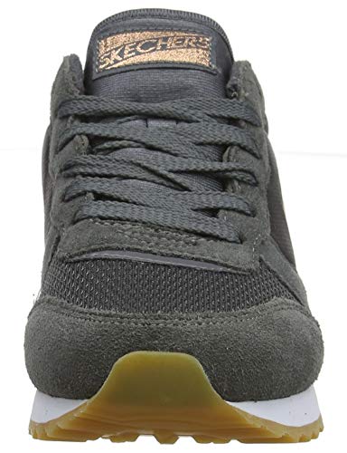 Skechers Women's RETROS-OG 85-GOLDN GURL Trainers, Grey (Charcoal Suede/Nylon/Mesh/Rose Gold Trim Ccl), 7 UK (40 EU)