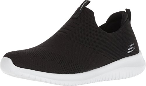 Skechers Women's Ultra Flex - First Take Slip On Trainers, Black (Black/White), 4 UK 37 EU