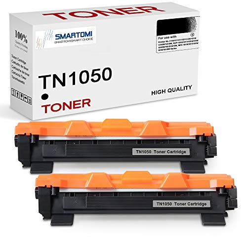 SMARTOMI - 2 Cartuchos de tóner Negro compatibles con Cartuchos TN1050 para impresoras Brother de Las Series HL-1110 HL-1112 HL-1212 HL-1210 DCP-1510 DCP-1610 DCP-1612 DCP-1512 MFC-1810 y MFC-1910