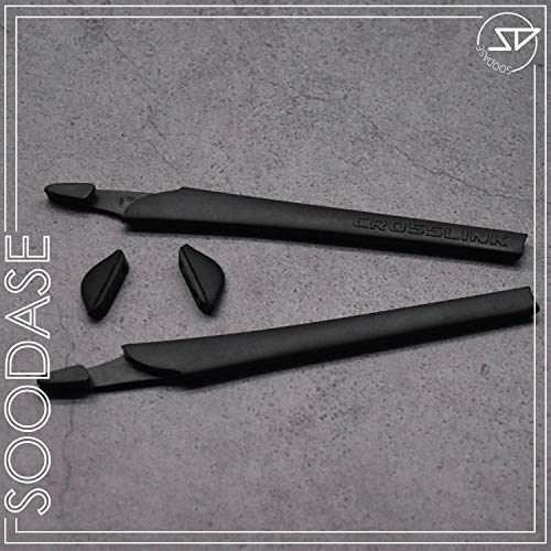 SOODASE Negro 2 pcs Kit de goma de silicona Earsocks de repuesto Para Oakley Crosslink Gafas de sol