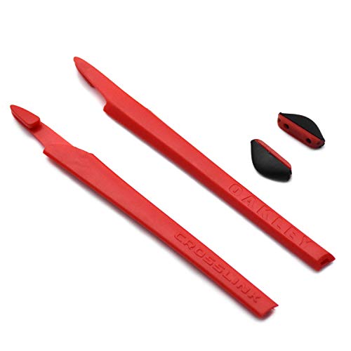 SOODASE Rojo/Naranja Kit de goma de silicona Earsocks de repuesto Para Oakley Crosslink Gafas de sol