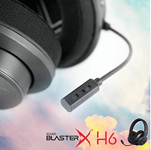 Sound BlasterX H6 - Cascos con micrófono para juegos USB con sonido virtual 7.1