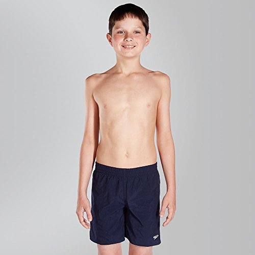 Speedo Solid Leisure de 15" Pantalones Cortos, Niños, Azul Marino, L