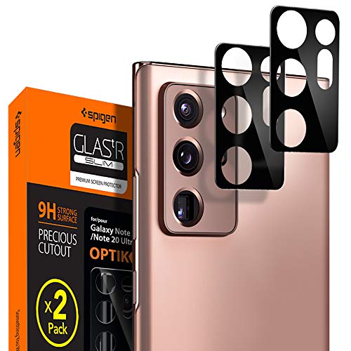 Spigen, 2 Pack, Cámara Lente Protector Samsung Galaxy Note 20 Ultra, Cobertura Completa, Compatible con Las Fundas, Dureza 9H, Protector Cámara Samsung Galaxy Note 20 Ultra