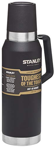 Stanley Botella Térmica Irrompible De La Serie Maestra 1.3 Litros Negro Fundición 1.0 Mm Acero Inoxidable 18/8 Aislamiento Quavac A Prueba De Fugas Empacable Aislamiento Al Vacío Se Puede Transformar