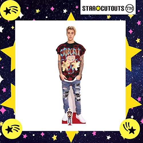 Star Cutouts Ltd Justin Bieber - Figura Decorativa de cartón (tamaño pequeño, 176 x 53 x 176 cm), Multicolor