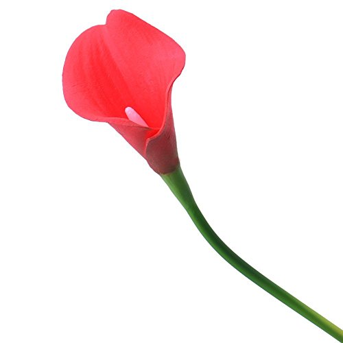 StarLifey 20 piezas Calla Lily Ramo de flores nupcial Flores artificiales, adecuadas para ramos de novia, hechas de látex se siente real (rojo)