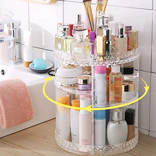 Starmood Rotating Acrylic Transparent Cosmetic Storage Box with Multi-Layer for Daily Use