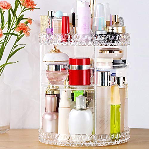 Starmood Rotating Acrylic Transparent Cosmetic Storage Box with Multi-Layer for Daily Use
