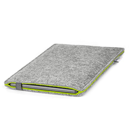 Stilbag Funda e-Reader Finn para Kobo Aura One | Fieltro de Lana Gris y Verde Manzana | Cubierta Protectora - Made in Germany