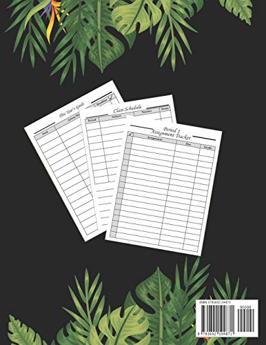 Stop Thinking Start Doing: 2019-2020 Academic Planner Pretty Floral Tropical Palm Leaves Daily, Weekly & Monthly Planner Organizer With Grades and Class Assignment Tracker