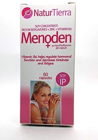 SUPLEMENTO MENOPAUSIA - MENODEN + VITAMINA B6 Y ZINC –CONCENTRADO DE SOJA - AYUDA A REGULAR LA FUNCIÓN HORMONAL Y A RESTABLECER EL EQUILIBRIO NATURAL DEL CUERPO - 60 CAPSULAS - ZENTRUM