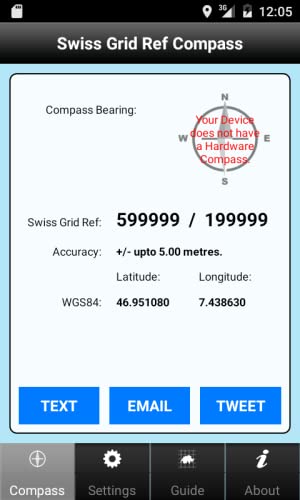 Swiss Grid Ref Compass