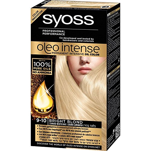 Syoss Tinte para el Cabello Oleo Intense 100% aceites Puros 0% amoniaco, 9-10 Rubio Brillante