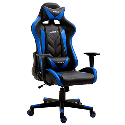 T-LoVendo TLV-RX-Blue Silla Gaming Oficina Racing Sillon Gamer Racer X Profesional Videojuegos PC