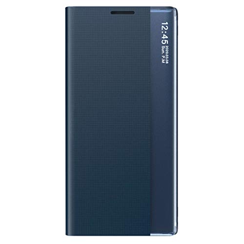 TANYO Smart Clear View Cover per Samsung Galaxy Note 20 Ultra (5G / 4G), Premio Custodia con una Schermo Finestra, Specchio Elegante Flip Case con Supporto Pieghevole - Azul Marino