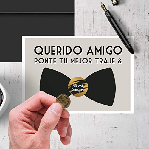 Tarjeta testigo de boda hombre | Petición rasca testigo masculino | Personalizable con nombre | ¿Quieres ser mi testigo?