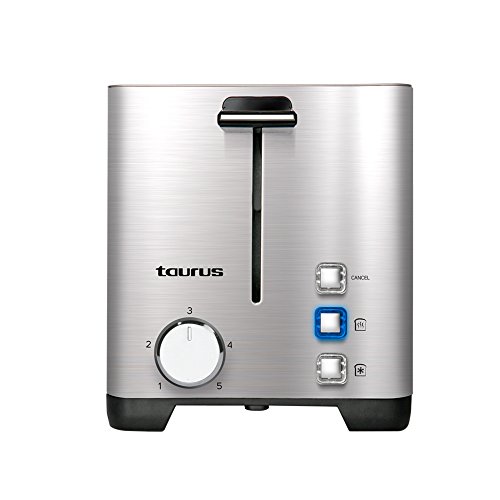 Taurus Mytoast Duplo Legend Tostador, 1400 W, Acero Inoxidable, 2 Ranuras, Gris