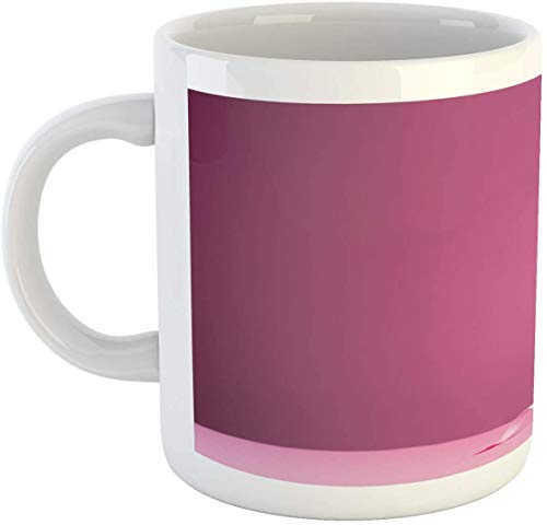 Taza para tartas, con imagen real de postre en un soporte para tartas con ganache de chocolate, taza de café de cerámica para bebidas de té, 11 onzas, color fucsia