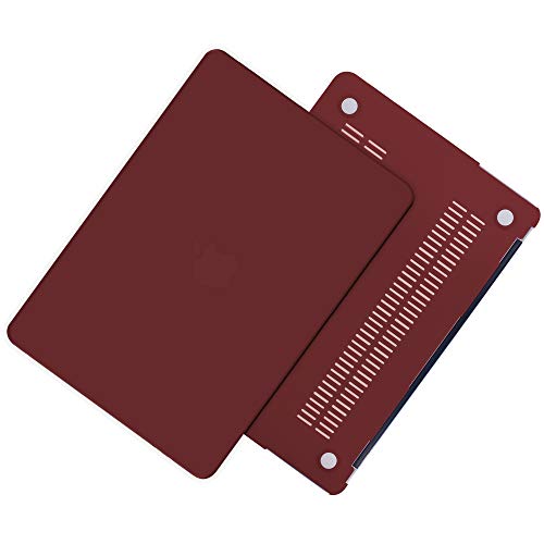 TECOOL Funda MacBook Air 13 Pulgadas (Versión: 2010-2017), Delgado Cubierta Plástico Dura Case Carcasa con Tapa del Teclado para MacBook Air 13.3 Pulgada (Modelo: A1466 / A1369) - Vino Rojo