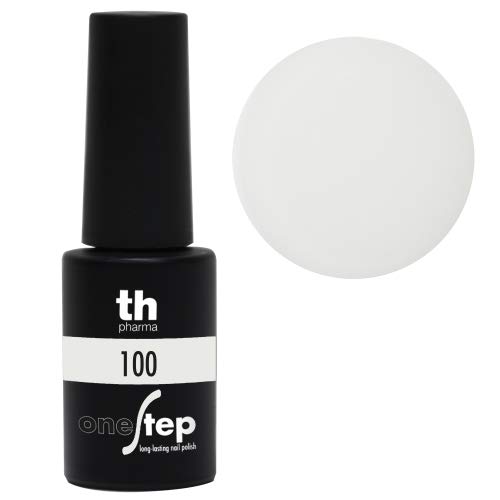 Thader Th Pharma - Esmalte de Uñas Permanente Step One/Pintauñas Permanente Brillo Infinito, Cobertura Total de Larga Duración y de Rápido Aplicado, Nº100, 6 ml