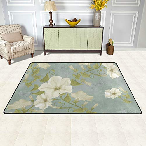 TIZORAX Petunia - Alfombra antideslizante para salón, dormitorio, comedor, 91,4 x 60,9 cm