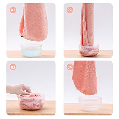 Toallas de Baño Turbante con Botón del Abrigo de Pelo Secado Rápido de Microfibra Suave Absorbentes de Agua Pelo Seco Capucha Bañera Ducha para Todos los Tipos de Cabello