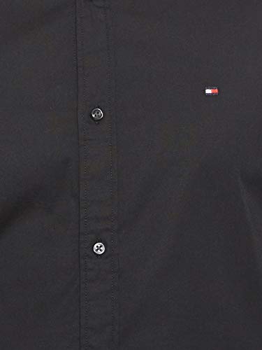 Tommy Hilfiger Core Stretch Slim Poplin Shirt Camisa, Negro (Flag Black 083), Large para Hombre