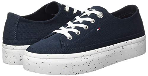 Tommy Hilfiger Glitter Flatform Trainers, Zapatillas Deportivos para Mujer, Azul (Desert Sky Dw5), 39 EU