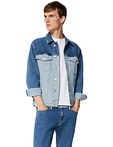 Tommy Hilfiger TJM Oversized Trucker Chaqueta Vaquera, Azul (TJ Denim Colorblock 1A4), X-Large para Hombre