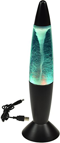 Tornado - Lámpara decorativa (37 cm) iluminación LED y cambio de color, funcionamiento con USB (5 V) o 3 pilas AA