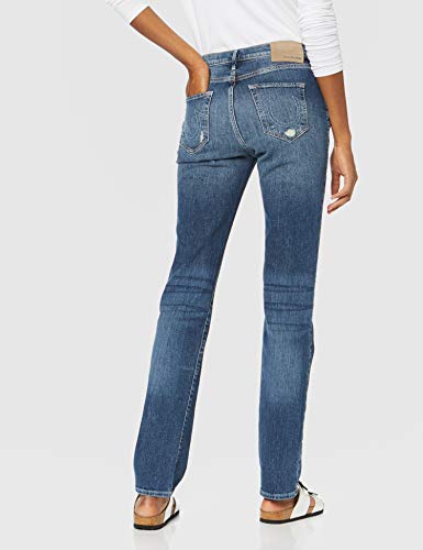 True Religion Highrise Straight Turnup Vaqueros, Azul (Blue Denim 4646), W26/L32 (Talla del Fabricante: 26) para Mujer